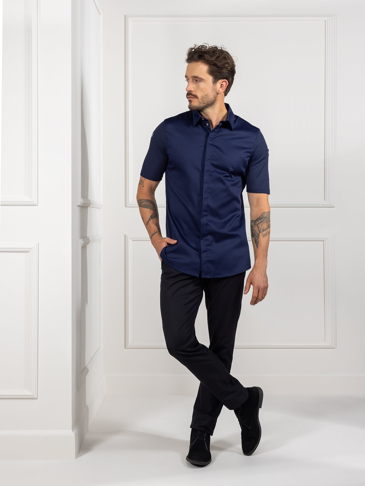 Light Gray Gilles Patriot Blue Le Nouveau Chef Light Gray Gilles Patriot Blue Le Nouveau Chef